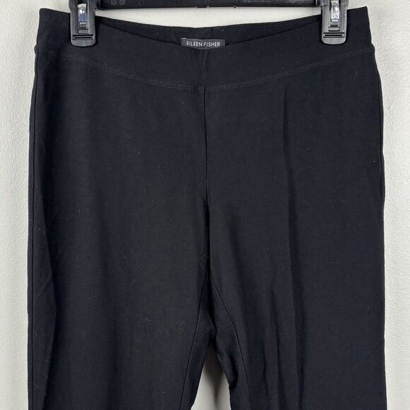 Eileen Fisher Pants - EILEEN FISHER Black Stretch Washable Crepe Knit Straight Leg Pants  XS Stretch